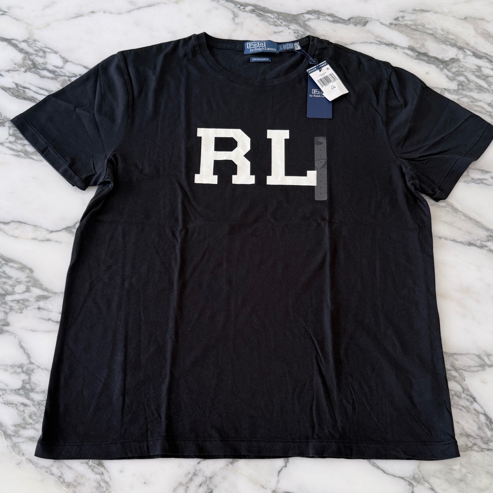 Polo Ralph Lauren Mens Custom Slim Fit RL Graphic T-Shirt Black L 710954566003